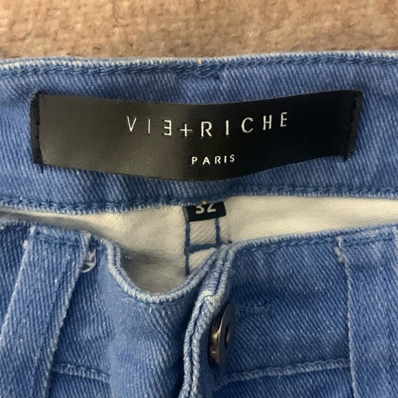 Vie Riche Baroque Print Denim Pants Size 32 (0329) - Picture 5 of 9